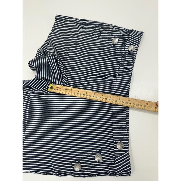 Loft Womens Shorts Size 12 The Riviera Short Blue White Striped Denim JeanShort - Picture 9 of 11